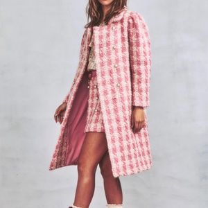 LOVESHACKFANCY ARMSTRONG HOUNDSTOOTH WOOL COAT SIZE 4 NWT